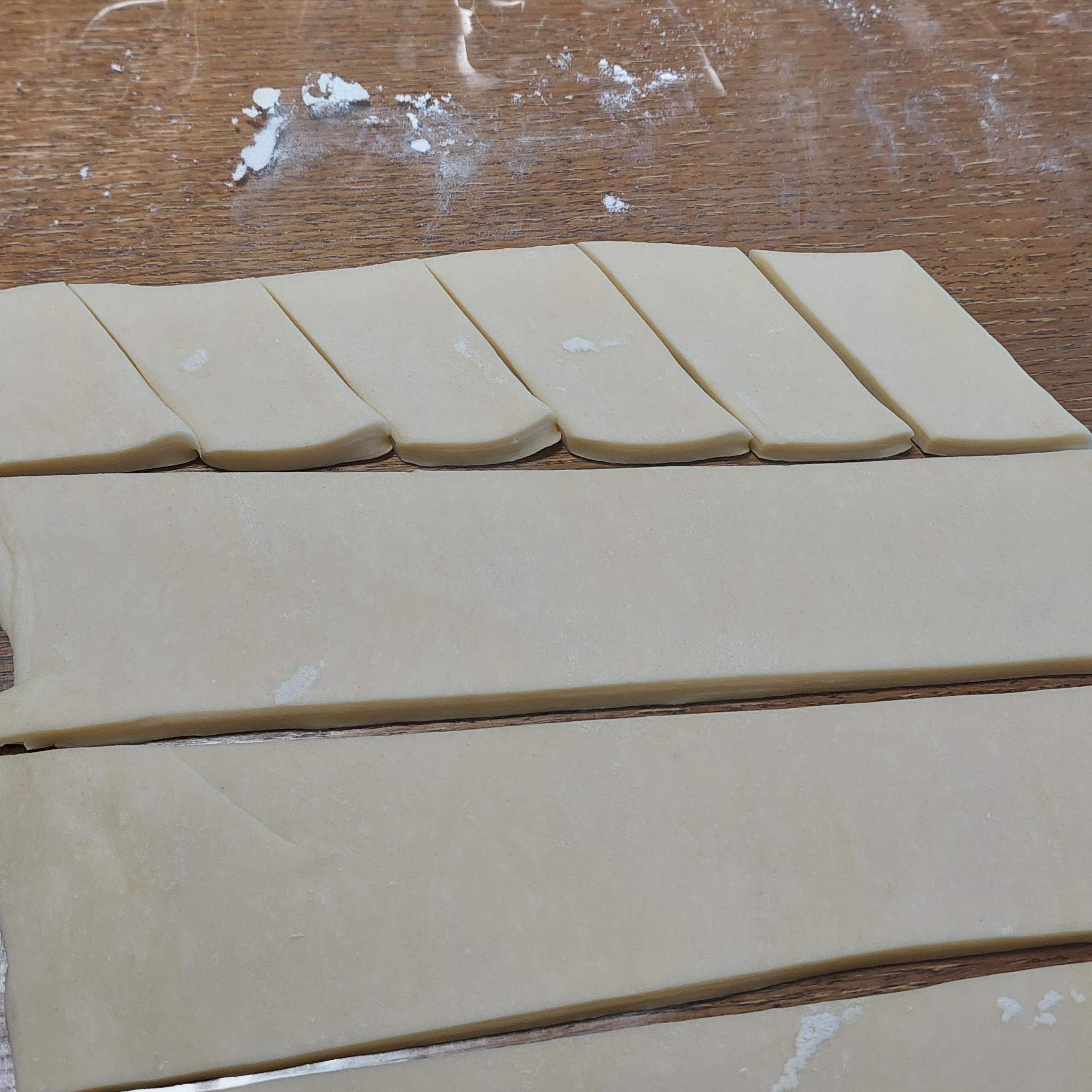 Cut the dough into rectangular shapes